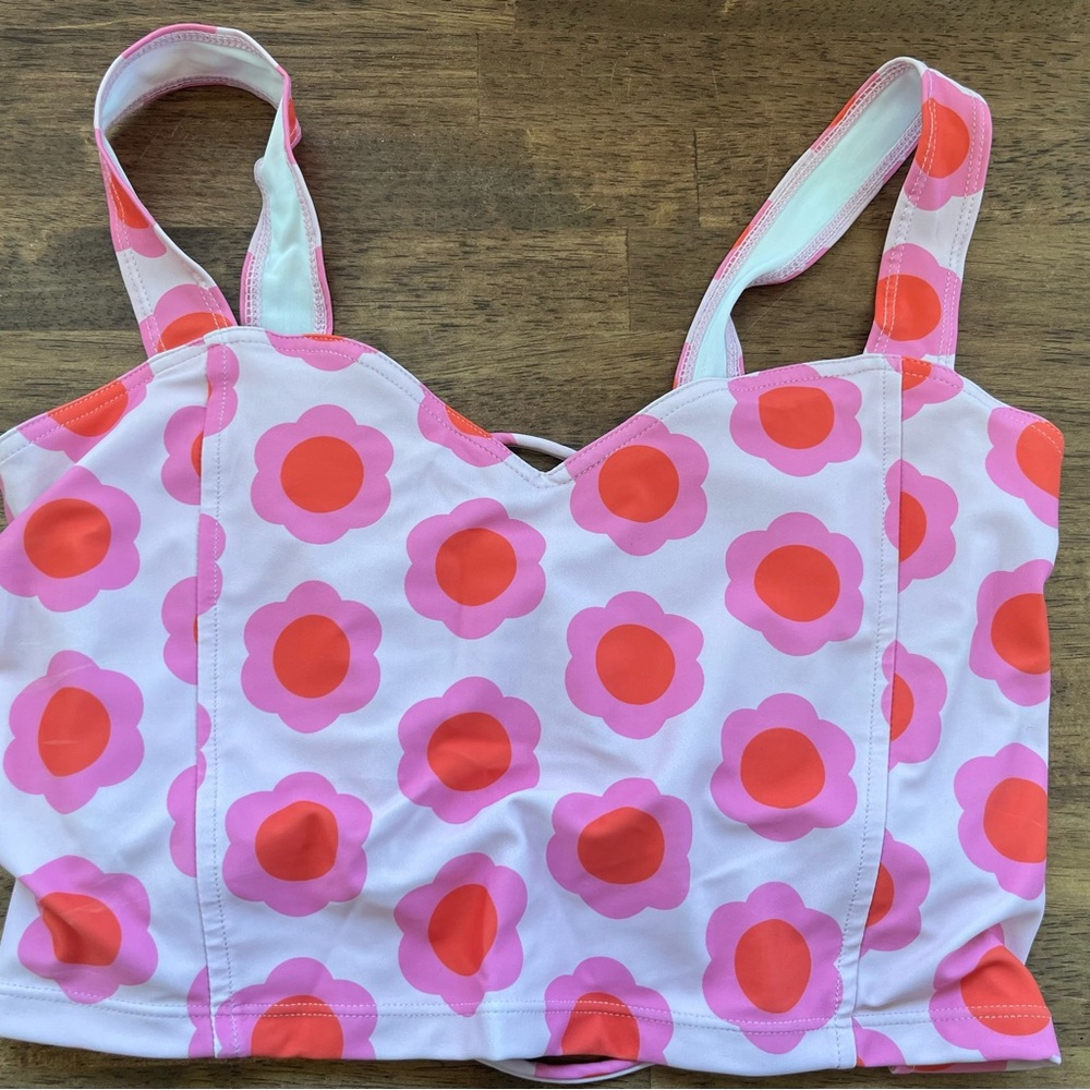 Kortni Jeane Disco Daisy M Latter swim top